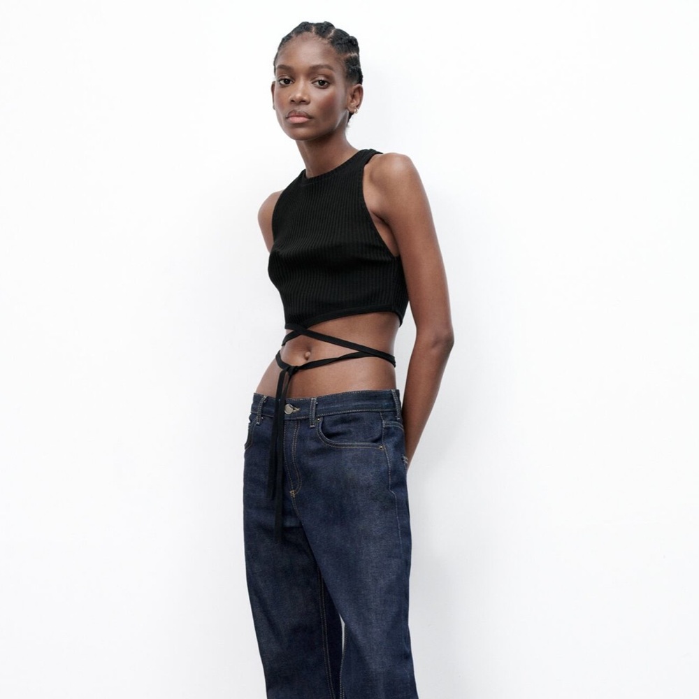 Zara ribbed halter top.